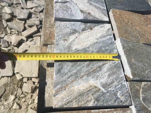 Плитка пилёная златолит Уральский для цоколя, отмостки купить в Иркутске